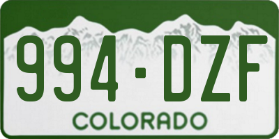 CO license plate 994DZF