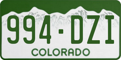 CO license plate 994DZI