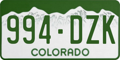 CO license plate 994DZK