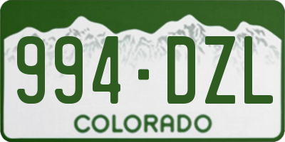 CO license plate 994DZL