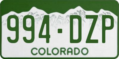 CO license plate 994DZP