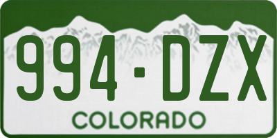 CO license plate 994DZX
