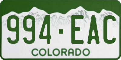CO license plate 994EAC