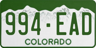 CO license plate 994EAD