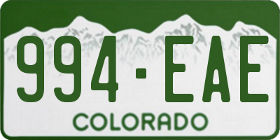 CO license plate 994EAE