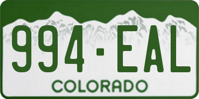 CO license plate 994EAL