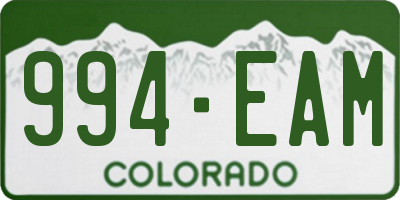 CO license plate 994EAM
