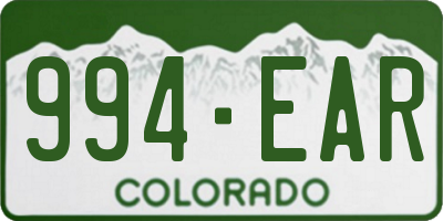CO license plate 994EAR