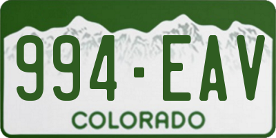 CO license plate 994EAV