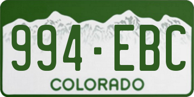 CO license plate 994EBC