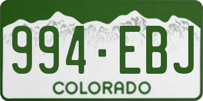 CO license plate 994EBJ