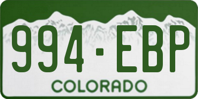 CO license plate 994EBP