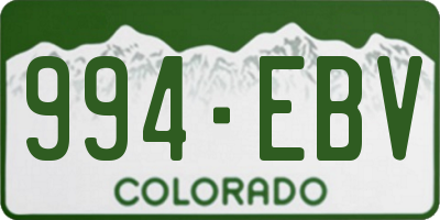 CO license plate 994EBV