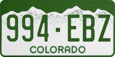 CO license plate 994EBZ