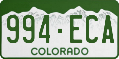 CO license plate 994ECA