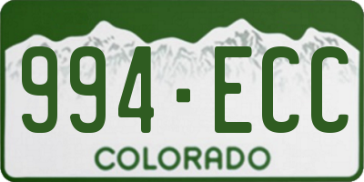 CO license plate 994ECC