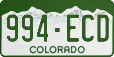 CO license plate 994ECD