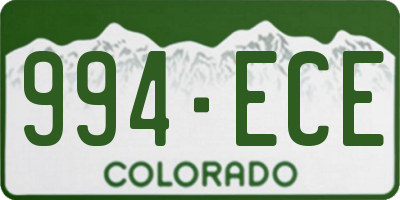 CO license plate 994ECE