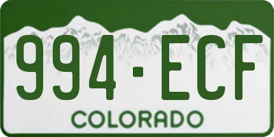 CO license plate 994ECF
