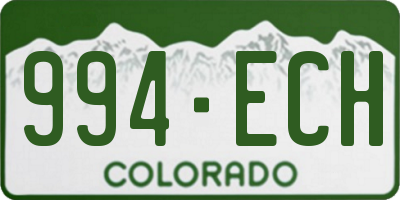 CO license plate 994ECH