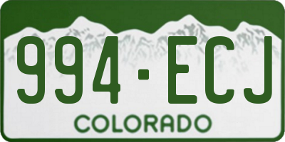 CO license plate 994ECJ