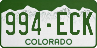 CO license plate 994ECK