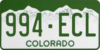 CO license plate 994ECL