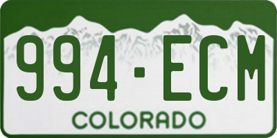 CO license plate 994ECM
