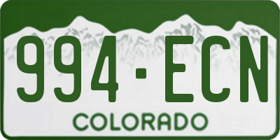CO license plate 994ECN