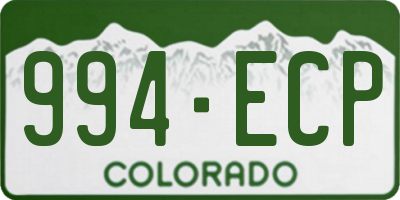 CO license plate 994ECP
