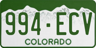 CO license plate 994ECV