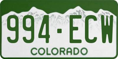 CO license plate 994ECW