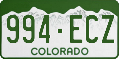 CO license plate 994ECZ