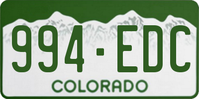 CO license plate 994EDC