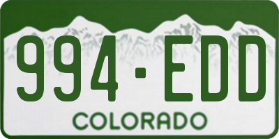 CO license plate 994EDD
