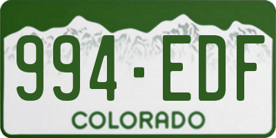 CO license plate 994EDF