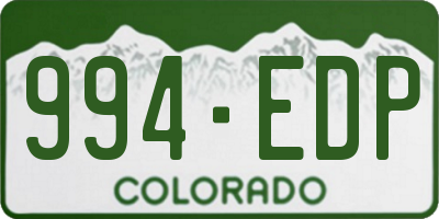 CO license plate 994EDP