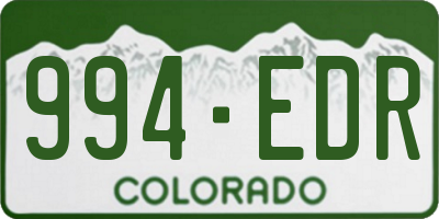 CO license plate 994EDR