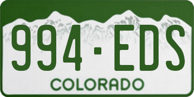 CO license plate 994EDS