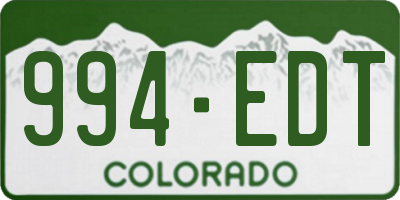 CO license plate 994EDT