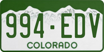 CO license plate 994EDV