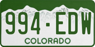 CO license plate 994EDW