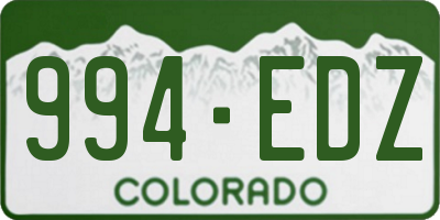 CO license plate 994EDZ