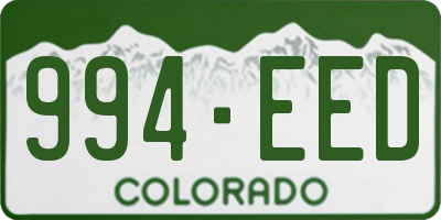 CO license plate 994EED