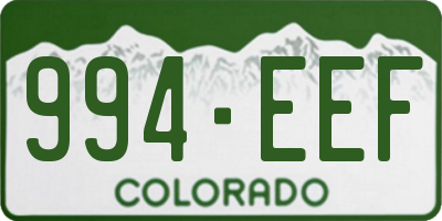 CO license plate 994EEF