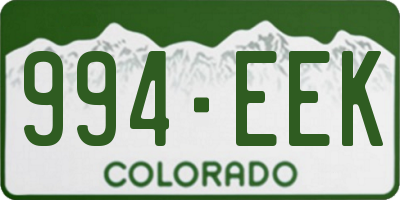 CO license plate 994EEK