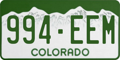 CO license plate 994EEM