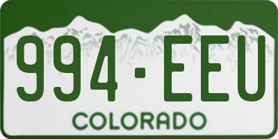 CO license plate 994EEU