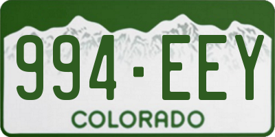 CO license plate 994EEY