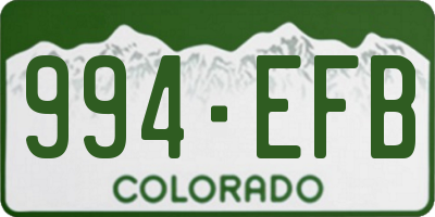 CO license plate 994EFB